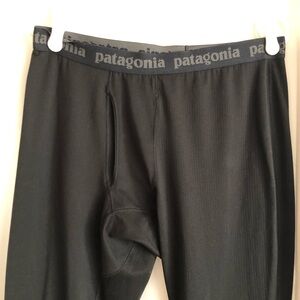 Patagonia Black Capilene Midweight Base Layer Bottoms Men's XL leggings EUC